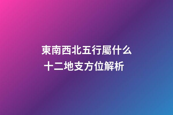 東南西北五行屬什么 十二地支方位解析